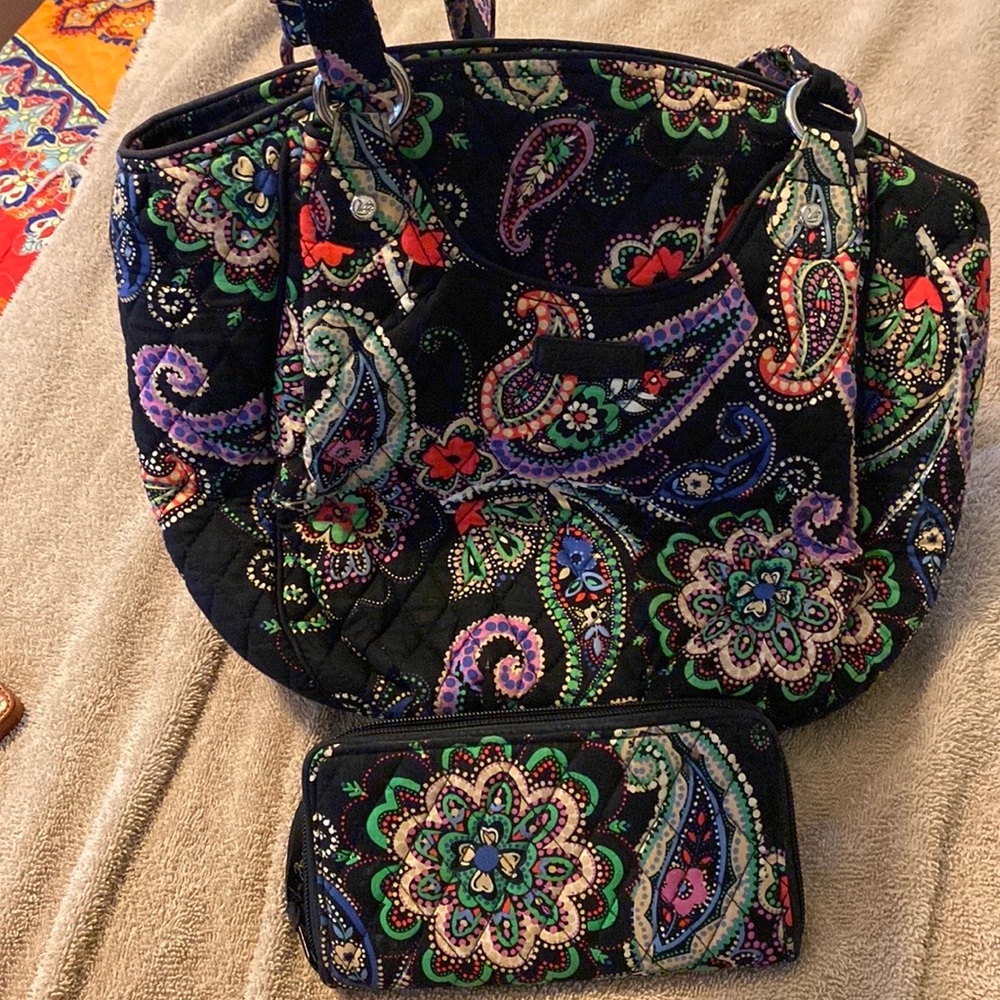 Vera Bradley Glenna purse and wallet in retired color Kiev Paisley